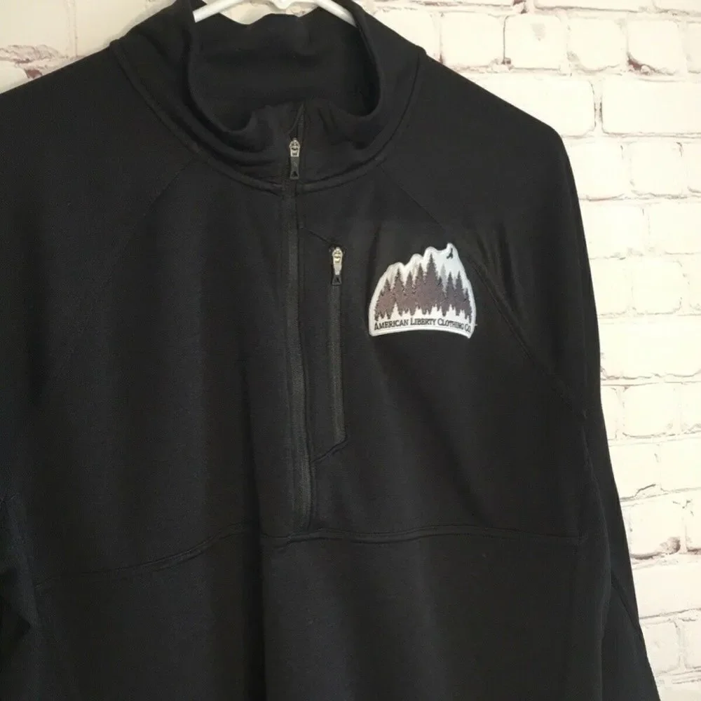 The North Face Men's Black Long Sleeve Half Zip Pocket Thumb Holes Sweatshirt XL